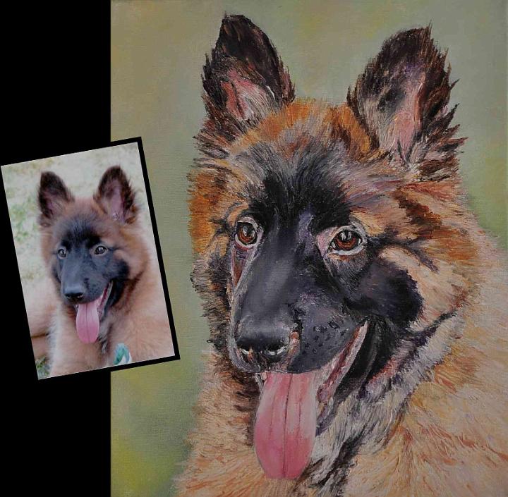 Portrait Eclair.jpg - Painting oil on canvas -Huile sur toile format /size 24x30